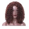 16 inch Dark Brown Afro Short Curly with Bangs Synthetic Wig